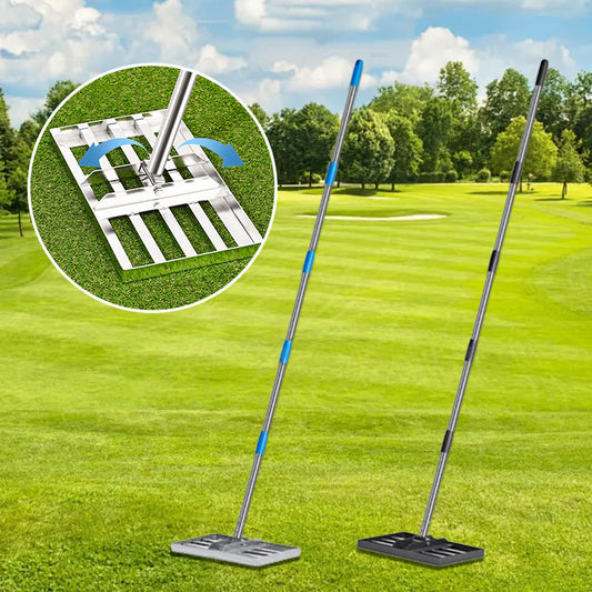 🌿 60% DE RÉDUCTION! 🏌️ Niveleuse à Gazon & Râteau de Jardin en Acier Inoxydable – Niveleur de Précision Pour Golfs, Pelouses & Surfaces Sablonneuses 🌱