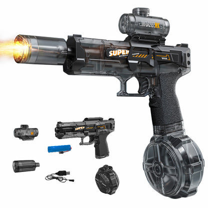 🔫 50% DE RÉDUCTION ❄️ Pistolet à eau électrique – Design souris de glace avec lampe torche – Rechargeable, amusant sans éclaboussures – parfait pour la plage, la piscine ou les batailles d’eau estivales 💦🔦✨