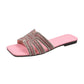 👡 60% DE RÉDUCTION! ✨ Claquettes Plates à Bout Carré & Strass Géométriques pour Femmes – Chic, Confortables & Parfaites pour l'Été ☀️