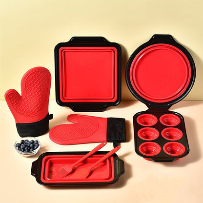 🍳 50% DE RÉDUCTION! 🔥 Ensemble de 8 Ustensiles de Cuisson en Silicone – Antiadhésifs, Résistants à la Chaleur & Sans Rayures pour la Cuisine 🥘