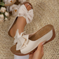 👡 60% DE RÉDUCTION! 🎀 Sandales Compensées à Bout Ouvert & Nœud Papillon pour Femmes – Élégantes, Confortables & Parfaites pour l'Été ☀️