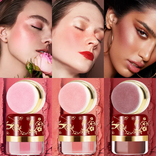 💄 ACHETEZ 1, OBTENEZ 1 GRATUIT! ✨ Fard à Joues en Poudre Portable avec Houppette – Teinte Naturelle, Application Facile & Parfait Pour Un Teint Frais Où Que Vous Alliez 🌸