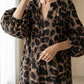 🐆 50% DE RÉDUCTION! 👗 Robe chemise longue oversize imprimé léopard – Coupe fluide, tissu léger & style tendance – Parfaite pour un look décontracté & chic 🦋