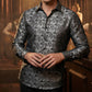 👔 60% DE RÉDUCTION! ✨ Chemise Imprimée Damasquée – Coupe Ajustée, Texture Soie & Col Impeccable Pour Un Look Élégant 💎