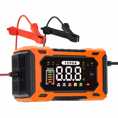 🔋 60% DE RÉDUCTION! 🚗 Chargeur de Batterie de Voiture Intelligent 12V 6A – Fonction de Réparation Par Impulsions, Écran LCD & Sécurité Maximale 🛡️