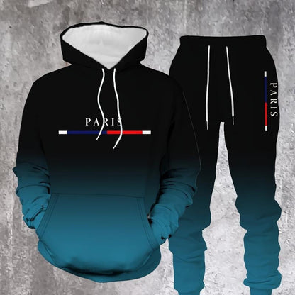 👕 60% DE RÉDUCTION! 🔥 Ensemble de Survêtement Dégradé pour Homme – Sweat à Capuche & Pantalon de Jogging, Look Moderne & Confortable 👖