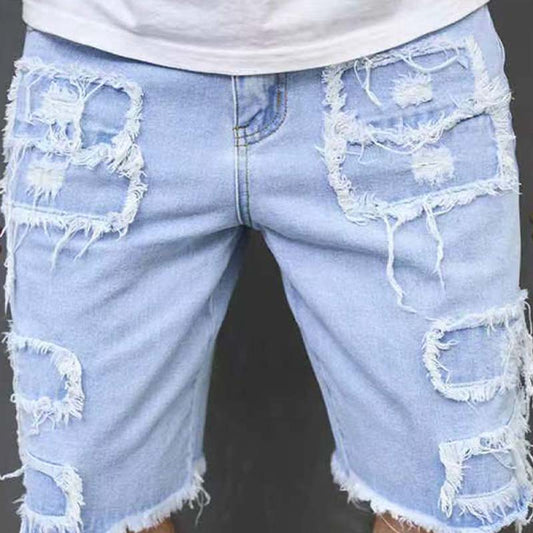 🩳 50% DE RÉDUCTION 🔥 Short en jean déchiré pour homme – Design usé & effiloché, tissu respirant – Look urbain tendance, parfait pour l’été, les festivals ou les journées décontractées ✨