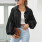 🧥 50% DE RÉDUCTION! ✨ Veste Courte en Velours Côtelé à Manches Ballon pour Femme – Élégante, Douce & Parfaite Pour La Mi-Saison 🌸