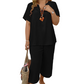 👚 60% DE RÉDUCTION! 🌸 Ensemble Femme Haut Manches Courtes & Pantalon Large – Look Tendance, Tissu Léger & Parfait Pour Le Printemps 💃