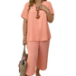 👚 60% DE RÉDUCTION! 🌸 Ensemble Femme Haut Manches Courtes & Pantalon Large – Look Tendance, Tissu Léger & Parfait Pour Le Printemps 💃