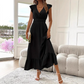 👗 50% DE RÉDUCTION! ✨ Robe Longue à Col en V avec Taille Froncée & Volants – Fluide, Élégante & Parfaite Pour Les Journées Ensoleillées 🌸