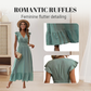 👗 50% DE RÉDUCTION! ✨ Robe Longue à Col en V avec Taille Froncée & Volants – Fluide, Élégante & Parfaite Pour Les Journées Ensoleillées 🌸