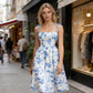 👗 50% DE RÉDUCTION! 🌸 Robe Midi à Bretelles Nouées & Imprimé Floral – Coupe Flatteuse, Tissu Léger & Parfaite Pour Le Printemps & L'Été ☀️