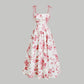 👗 50% DE RÉDUCTION! 🌸 Robe Midi à Bretelles Nouées & Imprimé Floral – Coupe Flatteuse, Tissu Léger & Parfaite Pour Le Printemps & L'Été ☀️