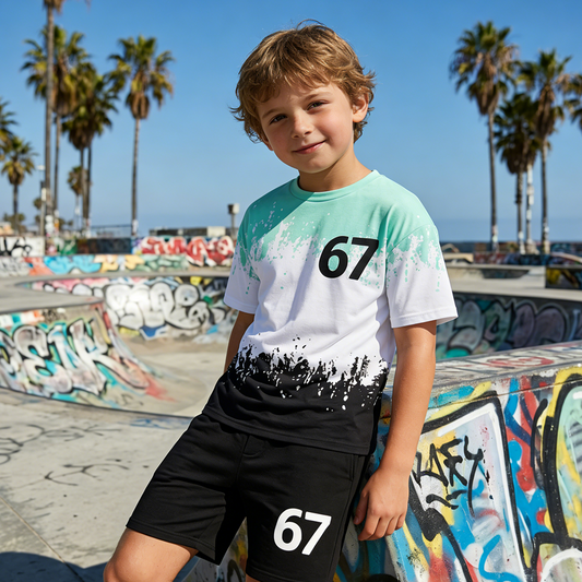 👕 50% DE RÉDUCTION! 🧸 Ensemble T-Shirt & Short Imprimé 3D pour Garçons – Design Coloré, Tissu Doux & Parfait Pour Les Jeux ☀️