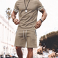 👕 63% DE RÉDUCTION! 🔥 Ensemble 2 Pièces pour Homme – T-Shirt Rayé & Short, Look Décontracté, Tissu Léger & Parfait Pour Les Journées Chaudes ☀️