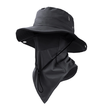 🧢 50% DE RÉDUCTION 🎣 Chapeau de pêcheur respirant avec masque facial détachable – UPF 50+, léger & idéal pour les activités en plein air – Protection solaire totale, parfait pour le jardin, la pêche ou la randonnée 🛡️