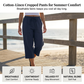 👖 50% DE RÉDUCTION! 🌸 Pantalon Court pour Femme en Mélange Coton-Lin – Léger, Respirant & Parfait Pour Un Look Décontracté En Été ☀️