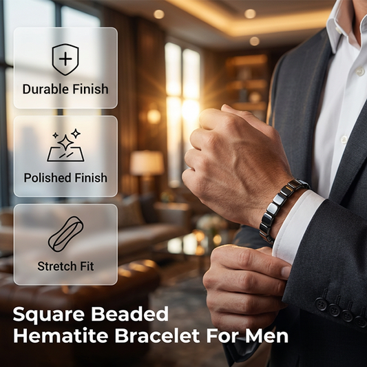 ⌚ 50% DE RÉDUCTION! 🔗 Bracelet Homme en Hématite Carrée – Élégant, Magnétique & Style Moderne Pour Toute Occasion ✨