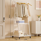 👗 50% DE RÉDUCTION! 🧥 Portant à Vêtements Autoportant Robuste avec Étagères – Structure Solide, Grand Espace de Rangement & Idéal Pour Chambre & Dressing 🏠