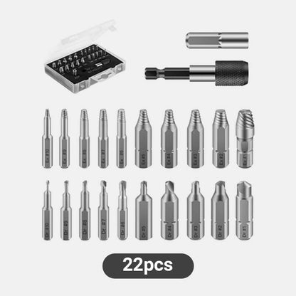 🔧 50% DE RÉDUCTION! 🛠️ Extracteur de vis 22/33 pièces – Pour vis cassées & abîmées ✨
