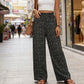 👖 50% DE RÉDUCTION! ✨ Pantalon Large Taille Haute à Smocks pour Femme – Coupe Fluide, Tissu Léger & Style Élégant 🌸