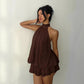 👗 50% DE RÉDUCTION! 💃 Mini-Robe Fluide à Dos Nu & Taille Basse pour Femme – Coupe Élégante, Tissu Léger & Parfaite Pour Les Soirées Estivales 🌸