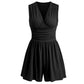 👗 50 % DE RÉDUCTION 🌸 Combinaison courte V-neck taille pinces – Sans manches, taille plissée – Doux, respirant & flatteuse pour les journées ensoleillées 🦋