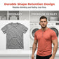👕 60% DE RÉDUCTION! 🔥 T-Shirt Henley à Manches Courtes pour Homme – Style Classique, Tissu Doux & Parfait Pour Le Quotidien 🏠