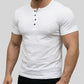 👕 60% DE RÉDUCTION! 🔥 T-Shirt Henley à Manches Courtes pour Homme – Style Classique, Tissu Doux & Parfait Pour Le Quotidien 🏠
