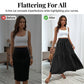 👗 50% DE RÉDUCTION 🌸 Jupe longue évasée à taille haute et smocks pour femme – Élastique & fluide – Parfaite pour l’été, la plage ou un look romantique – confortable et facile à porter ☀️