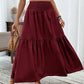👗 50% DE RÉDUCTION 🌸 Jupe longue évasée à taille haute et smocks pour femme – Élastique & fluide – Parfaite pour l’été, la plage ou un look romantique – confortable et facile à porter ☀️