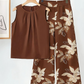 👗 50% DE RÉDUCTION 🌞 Ensemble chemisier français & pantalon ample – Col rond élégant & plis fluides – Look chic et intemporel – parfait pour le printemps, l’été ou le bureau – léger et confortable 💐✨