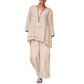 👚 60% DE RÉDUCTION! 💃 Ensemble Tunique Ample & Pantalon à Jambes Larges – Look Décontracté, Tissu Léger & Parfait Pour Le Printemps/Été 🌸