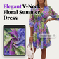 👗 50% DE RÉDUCTION ⏰ Robe trapèze à col en V & ourlet à volants, imprimé floral – Fluide, légère – parfaite pour l’été, la plage ou un look romantique 🌸