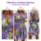 👗 50% DE RÉDUCTION ⏰ Robe trapèze à col en V & ourlet à volants, imprimé floral – Fluide, légère – parfaite pour l’été, la plage ou un look romantique 🌸