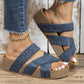 👡 60% de Réduction ✨ Sandales Compensées à Lanières Entrecroisées pour Femme – Style Chic, Confortable & Maintien Stable 💃