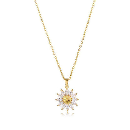 🌻 50% DE RÉDUCTION! ✨ Collier Pendentif Tournesol pour Femme – Design Délicat, Fini Or & Symbole De Joie 🌞