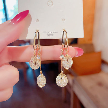 💎 50% DE RÉDUCTION! ✨ Boucles d'Oreilles à Franges en Cristal Artificiel – Style Goutte, Longueur Flatteuse, Anti-Noircissement & Polyvalentes 🌟