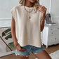 👚 50% DE RÉDUCTION! 🌸 Haut en Maille Sans Manches à Col Rond pour Femme – Respirant, Léger & Parfait Pour Un Look Décontracté ☀️