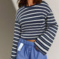 👚 50% DE RÉDUCTION! 🔥 Top Rayé Oversize Casual pour Femme – Tendance, Tissu Léger & Parfait Pour Un Look Décontracté Au Quotidien 🌸
