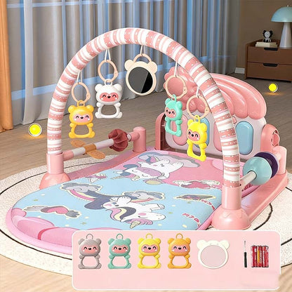 🎹 50% DE RÉDUCTION! 👶 Tapis Musical 3-en-1 pour Bébé – Piano à pied, jouets suspendus & mousse douce – Éveil sensoriel et moteur pour les tout-petits 🧸