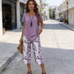 👚 53% DE RÉDUCTION! 🌸 Ensemble Décontracté – Haut Long Superposé à Col Rond & Pantalon à Jambes Larges, Look Fluide, Tissu Doux & Parfait Pour Le Quotidien 💃