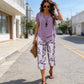 👚 53% DE RÉDUCTION! 🌸 Ensemble Décontracté – Haut Long Superposé à Col Rond & Pantalon à Jambes Larges, Look Fluide, Tissu Doux & Parfait Pour Le Quotidien 💃