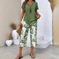 👚 53% DE RÉDUCTION! 🌸 Ensemble Décontracté – Haut Long Superposé à Col Rond & Pantalon à Jambes Larges, Look Fluide, Tissu Doux & Parfait Pour Le Quotidien 💃
