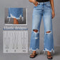 👖 50% DE RÉDUCTION! ✨ Jean Femme Déchiré Évasé – Taille Haute, Coupe Cropped & Style Rétro Pour Un Look Tendance 🕶️