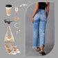 👖 50% DE RÉDUCTION! ✨ Jean Femme Déchiré Évasé – Taille Haute, Coupe Cropped & Style Rétro Pour Un Look Tendance 🕶️