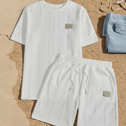 👕 50% DE RÉDUCTION! 🔥 Ensemble Deux Pièces Décontracté Unie pour Homme – Tissu Doux, Coupe Relax & Parfait Pour Le Quotidien ☀️