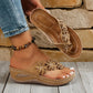 👡 60% DE RÉDUCTION! 🌸 Sandales à Lanières & Talons Compensés à Motif Floral pour Femme – Confortables, Légères & Parfaites Pour Les Journées Ensoleillées ☀️