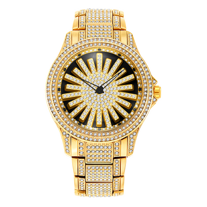 ⌚ 60% DE RÉDUCTION! 💎 Montre Homme à Cadran Rotatif Serti de Diamants – Lunette Tournante, Élégance Luxueuse & Parfaite Pour Les Soirées 🔥